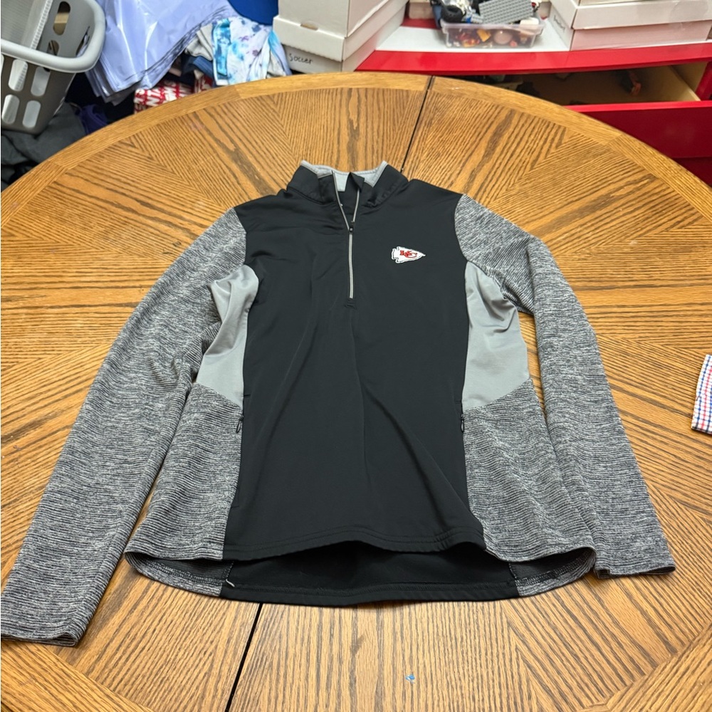 Antigua Kansas City Chiefs Black and Gray Women's Pullover - Picture 1 of 7